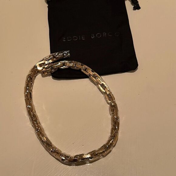 Eddie Borgo Women's Supra Link Chain Necklace 12k Gold Finish 18" Choker New - Picture 7 of 10